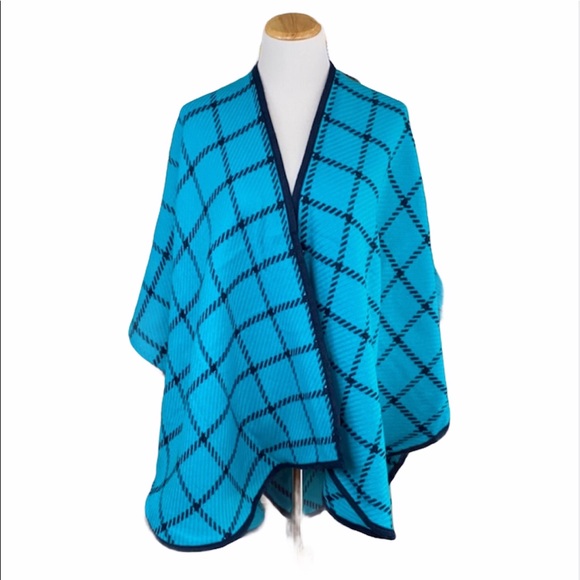 Turquoise And Navy Wrap Shawl